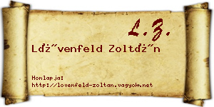 Lövenfeld Zoltán névjegykártya